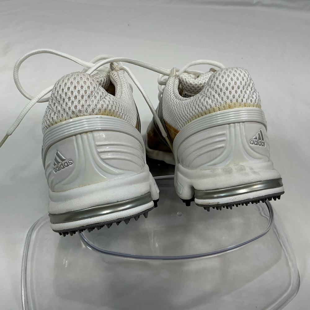 Adidas Traxion Lite Golf Shoes White Tan Silver Womens Size 8 - Picture 9 of 13